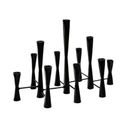 Rackhams Parker 11 Piece Candle Centerpiece - Black