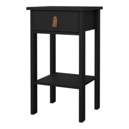 Rackhams Barcelona Bedside Table with 1 Drawer in Matt Black - Black - Manufactured wood - 1 - thumbnail 3