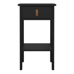 Rackhams Barcelona Bedside Table with 1 Drawer in Matt Black - Black - Manufactured wood - 1 - thumbnail 2
