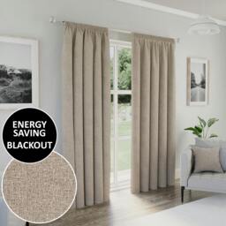"Rackhams Dallas 100% Blackout Pencil Pleat Thermal Energy Saving Curtains - Ideal for Living Rooms & Bedrooms - Grey - 46"" (117cm) Width x 90"" (229cm) Drop" - thumbnail 2