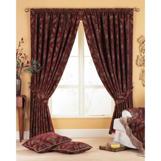 Rackhams Shiraz Pencil Pleat Curtains - Burgundy - 66x72 (168x183cm) - Burgundy - 100% Polyester