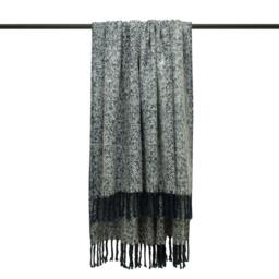 Rackhams Weaver Throw with Herringbone Design - Navy - One Size - Navy - 100% Acrylic - thumbnail 1