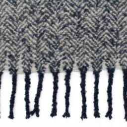 Rackhams Weaver Throw with Herringbone Design - Navy - One Size - Navy - 100% Acrylic - thumbnail 2