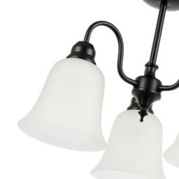 Rackhams Classic and Ornate Matte Black Ceiling Light Fitting with Glass Shades - thumbnail 4