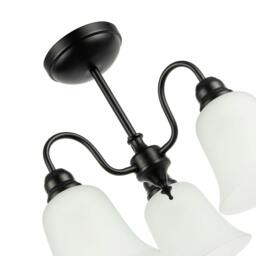 Rackhams Classic and Ornate Matte Black Ceiling Light Fitting with Glass Shades - thumbnail 5