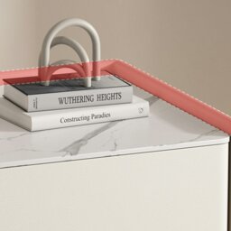 Rackhams Mursi Bedside Table, Solid Wood, Cream - 40cm - thumbnail 5