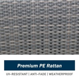 Rackhams 5 PCS Rattan Garden Furniture Dining Set - 4 Seater Patio Round Tempered Glass Dining Table Set- NO ASSEMBLY & ALUMINIUM FRAME - Brown - thumbnail 5