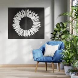 Rackhams Sunflower Metal Wall Art Set (2 Panels) - Indoor Outdoor Decor