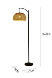 Rackhams Classic Handwoven Rattan Floor Lamp - Natural - One Size - thumbnail 4