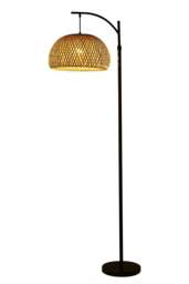 Rackhams Classic Handwoven Rattan Floor Lamp - Natural - One Size - thumbnail 5