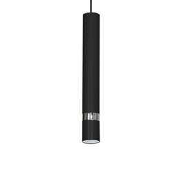Rackhams Joker Contemporary Pendant Lamp 1XGU10 Hand Made Cylindrical Style Light Finished in Matt Black With Chrome Detail - thumbnail 3