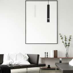 Rackhams Joker Contemporary Pendant Lamp 1XGU10 Hand Made Cylindrical Style Light Finished in Matt Black With Chrome Detail - thumbnail 5