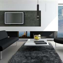 Rackhams Joker Contemporary Pendant Lamp 1XGU10 Hand Made Cylindrical Style Light Finished in Matt Black With Chrome Detail - thumbnail 6