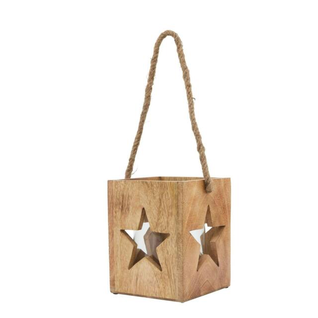 Rackhams Wooden Star Tealight Holder - Brown - Brown - 16cm x 19cm x 19cm - 100% Mixed - image 1