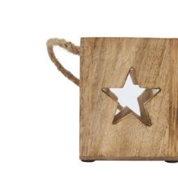 Rackhams Wooden Star Tealight Holder - Brown - Brown - 16cm x 19cm x 19cm - 100% Mixed - thumbnail 6