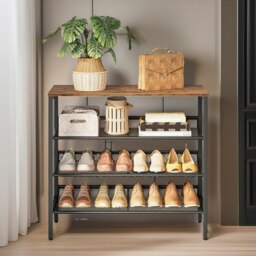 Rackhams 4-Tier Shoe Rack with 3 Adjustable Mesh Shelves - thumbnail 5