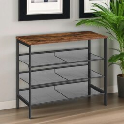 Rackhams 4-Tier Shoe Rack with 3 Adjustable Mesh Shelves - thumbnail 2