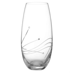 Rackhams Glasgow Crystal Vase Adorned with Swarvoski Crystals - 25cm - Made From Premium Lead Free Crystal Glass