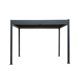 Rackhams Anthracite Aluminium Pergola With White Blinds - 3m x 3m - thumbnail 2