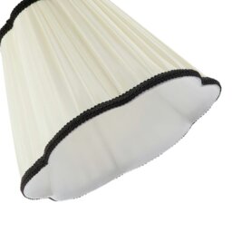 Rackhams Ivory White Victorian Pleated Faux Silk Lamp Shade with Black Trims - thumbnail 4