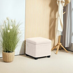Rackhams 40 cm Ottoman Storage Box with Removable Lid, Foot Rest - Grey - 40W x 40D x 40H cm - thumbnail 3