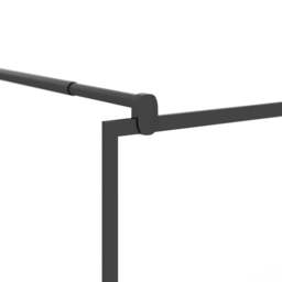Rackhams Walk-in Shower Wall 100x195 cm Half Frosted ESG Glass Black - thumbnail 6