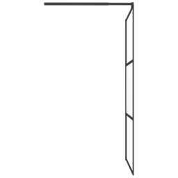 Rackhams Walk-in Shower Wall 100x195 cm Half Frosted ESG Glass Black - thumbnail 5