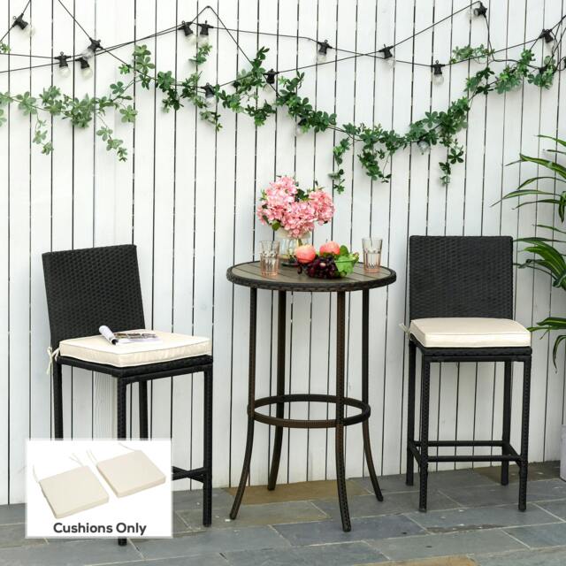 Rackhams 45 x 45cm Replacement Garden Seat Cushion Pad with Ties, Cream White