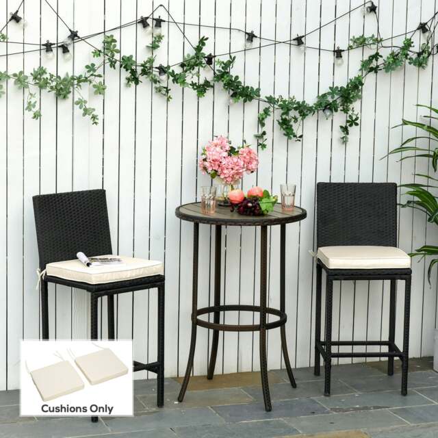 Rackhams 45 x 45cm Replacement Garden Seat Cushion Pad with Ties, Cream White - image 1