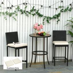 Rackhams 45 x 45cm Replacement Garden Seat Cushion Pad with Ties, Cream White - thumbnail 1