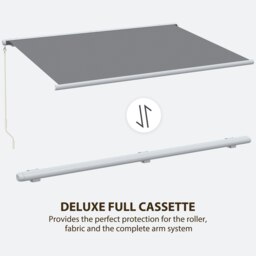 Rackhams 4x3m Full Cassette Electric Retractable Awning for Patio Door Window - thumbnail 5