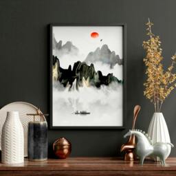 Rackhams Japanese room decor - set of 3 wall art prints - 20 x 30 in / 50 x 76 cm - Polyester Canvas 260 gsm - Canvas wrapped - thumbnail 4