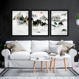 Rackhams Japanese room decor - set of 3 wall art prints - 20 x 30 in / 50 x 76 cm - Polyester Canvas 260 gsm - Canvas wrapped - thumbnail 6