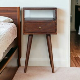 Rackhams Solid Wood Mini Cherry Bedside Table - thumbnail 2