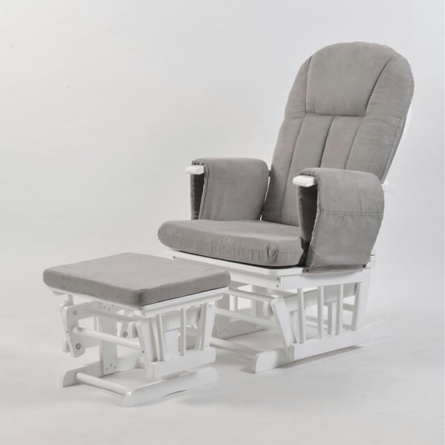 Rackhams Nursing Chair and Footstool - Mothercare Best Seller - White/Grey - image 1