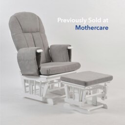 Rackhams Nursing Chair and Footstool - Mothercare Best Seller - White/Grey - thumbnail 3