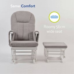Rackhams Nursing Chair and Footstool - Mothercare Best Seller - White/Grey - thumbnail 4