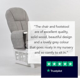 Rackhams Nursing Chair and Footstool - Mothercare Best Seller - White/Grey - thumbnail 2