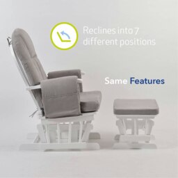 Rackhams Nursing Chair and Footstool - Mothercare Best Seller - White/Grey - thumbnail 5