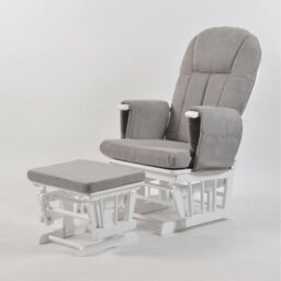 Rackhams Nursing Chair and Footstool - Mothercare Best Seller - White/Grey