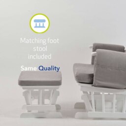 Rackhams Nursing Chair and Footstool - Mothercare Best Seller - White/Grey - thumbnail 6