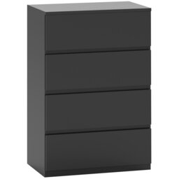 Rackhams Bedroom Chest of Drawers, 4 Drawers Dresser, Drawer Unit, Black - White - 4 - thumbnail 3