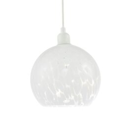 Rackhams Modern Opal White Snowflake 20cm Glass Pendant Ceiling Lamp Shade - thumbnail 2