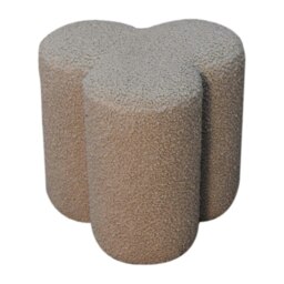 Rackhams Mud Boucle Clover Footstool - thumbnail 3