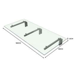 Rackhams Glass Door Canopy & Brackets - 180cm W x 80cm D - thumbnail 5