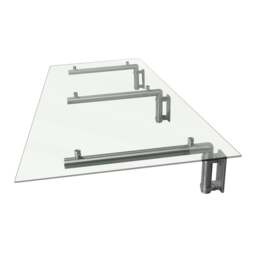 Rackhams Glass Door Canopy & Brackets - 180cm W x 80cm D - thumbnail 4