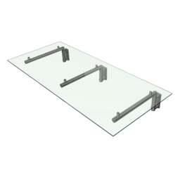 Rackhams Glass Door Canopy & Brackets - 180cm W x 80cm D - thumbnail 2