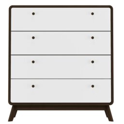 Rackhams LOFT24 Cassie 4 Drawer Dresser WalnutWhite - Brown - thumbnail 3