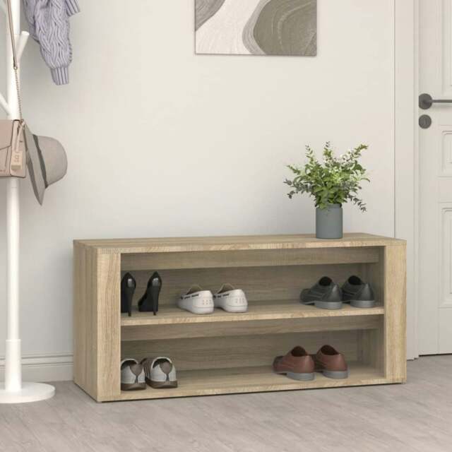 Rackhams Shoe Rack Sonoma Oak 100x35x45 cm Engineered Wood