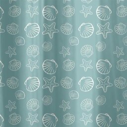 Rackhams Seashells Blue Shower Curtain - Blue - thumbnail 2